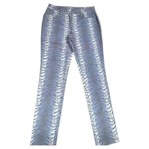 AZI Stylish Blue and White animal Patterned jeans brand new